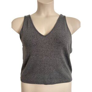 Open Edit Cropped Crozy Soft V Neck Size 1X Gray Tank Stretchy NWT